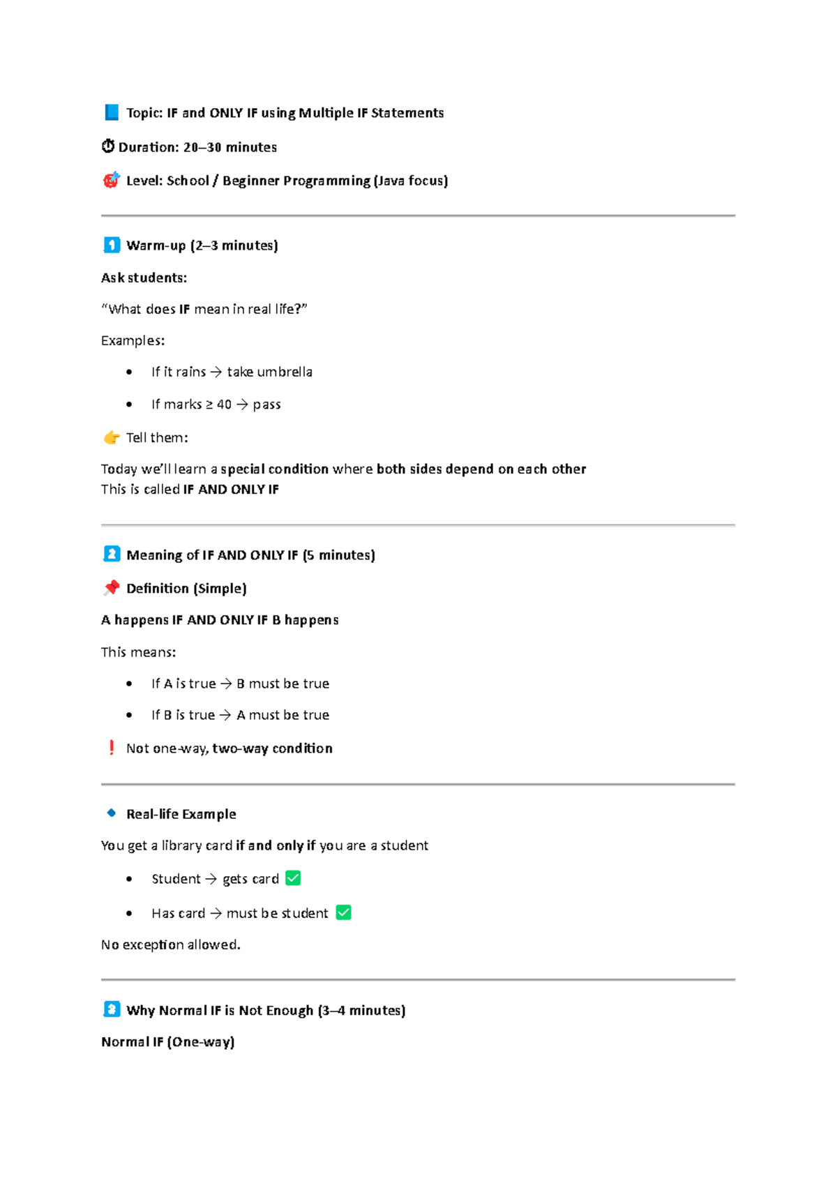 IF AND ONLY IF: Understanding Multiple IF Statements in Java (School ...