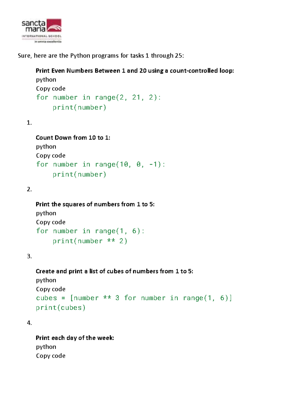 Gr8 Computing Unit9.1 Practice Programs - Sure, here are the Python ...