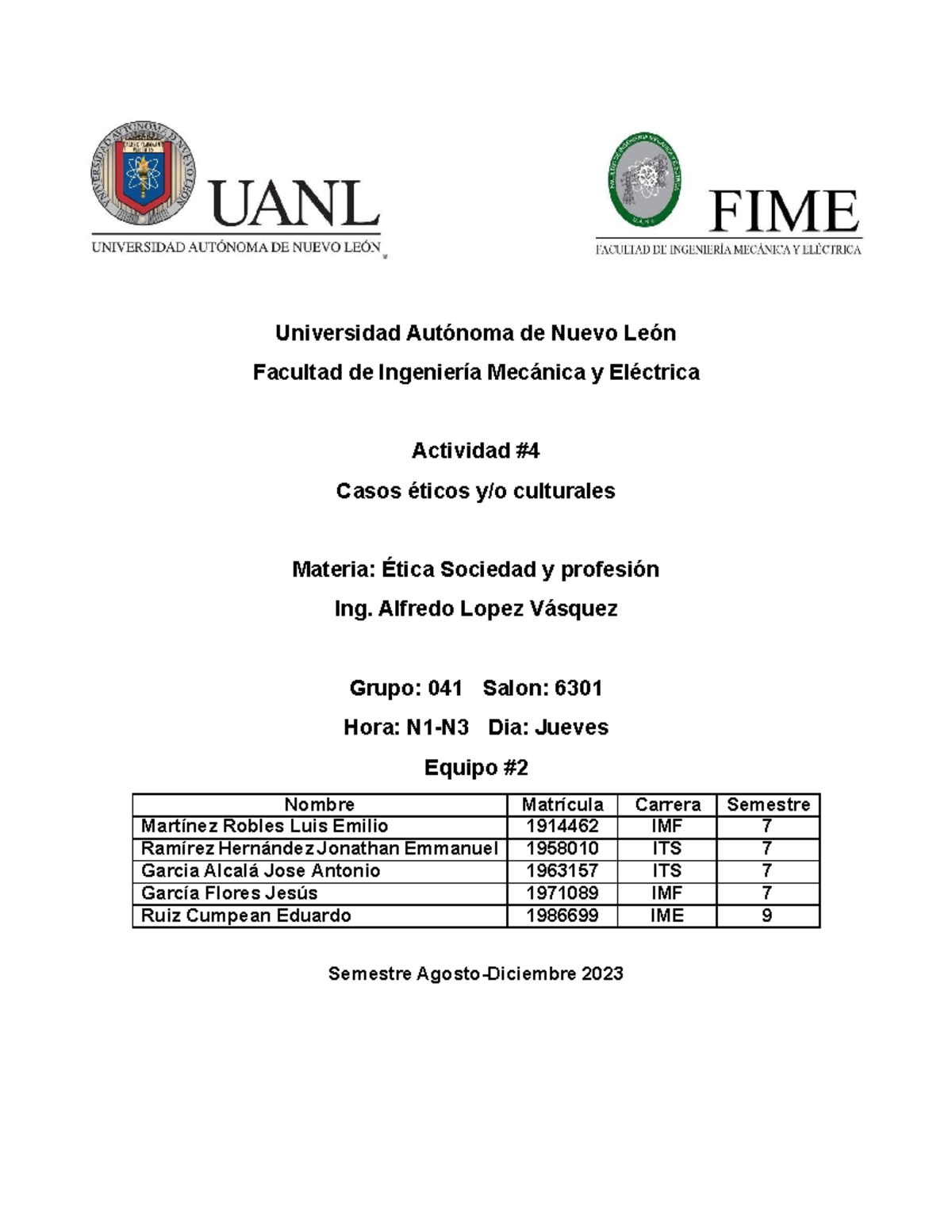 Actividad fundamental #4 Equipo 2 - Universidad Autónoma de Nuevo León ...