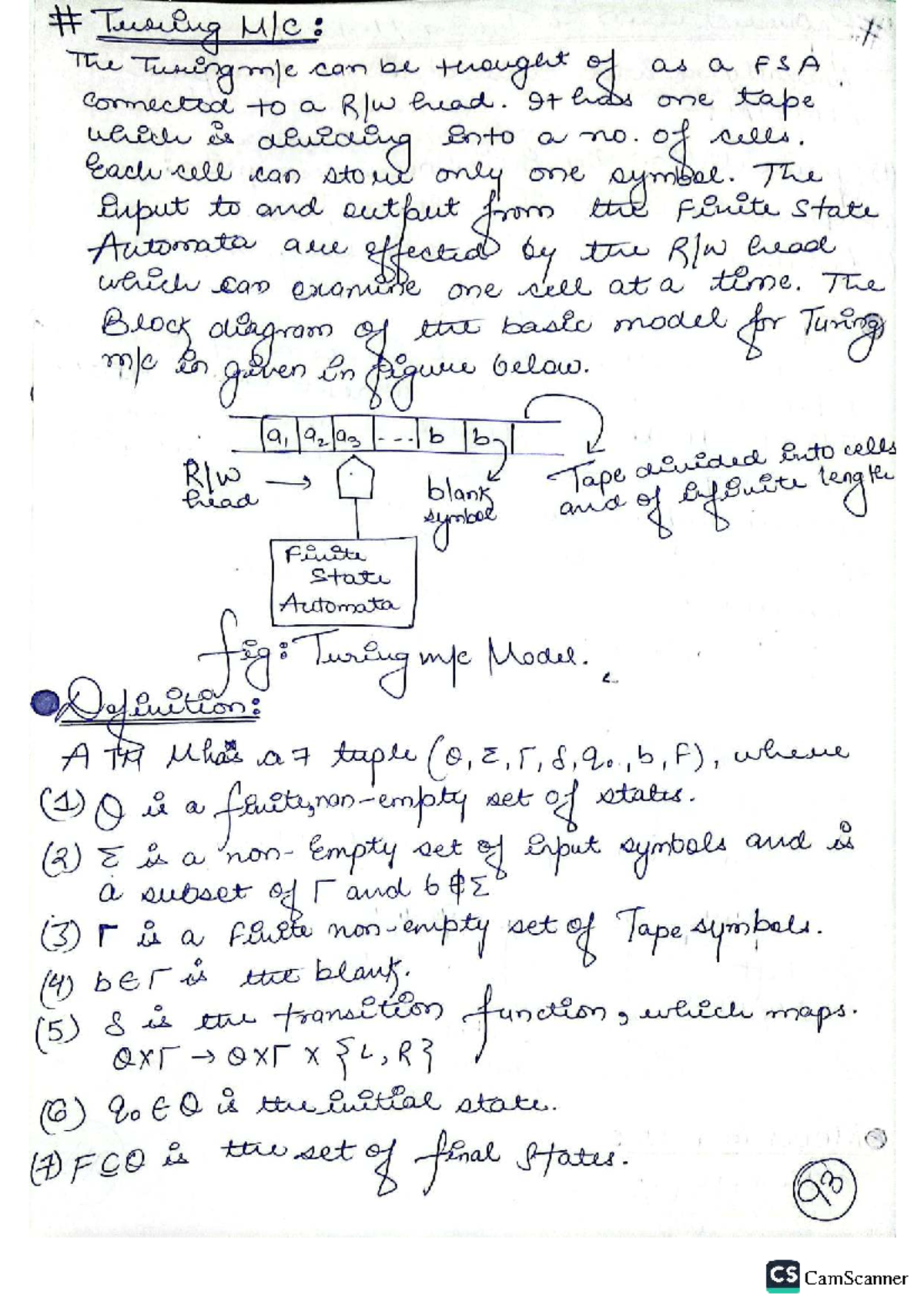 TAFL- Chapter-5 - TAFL Lecture Notes Chapter 5 - Turing : The Tuningmle ...