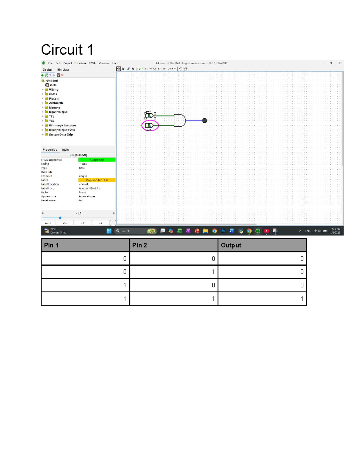 Answer - 1111111111111111 - Computer System - Pin 1 Pin 2 Output 0 0 0 ...