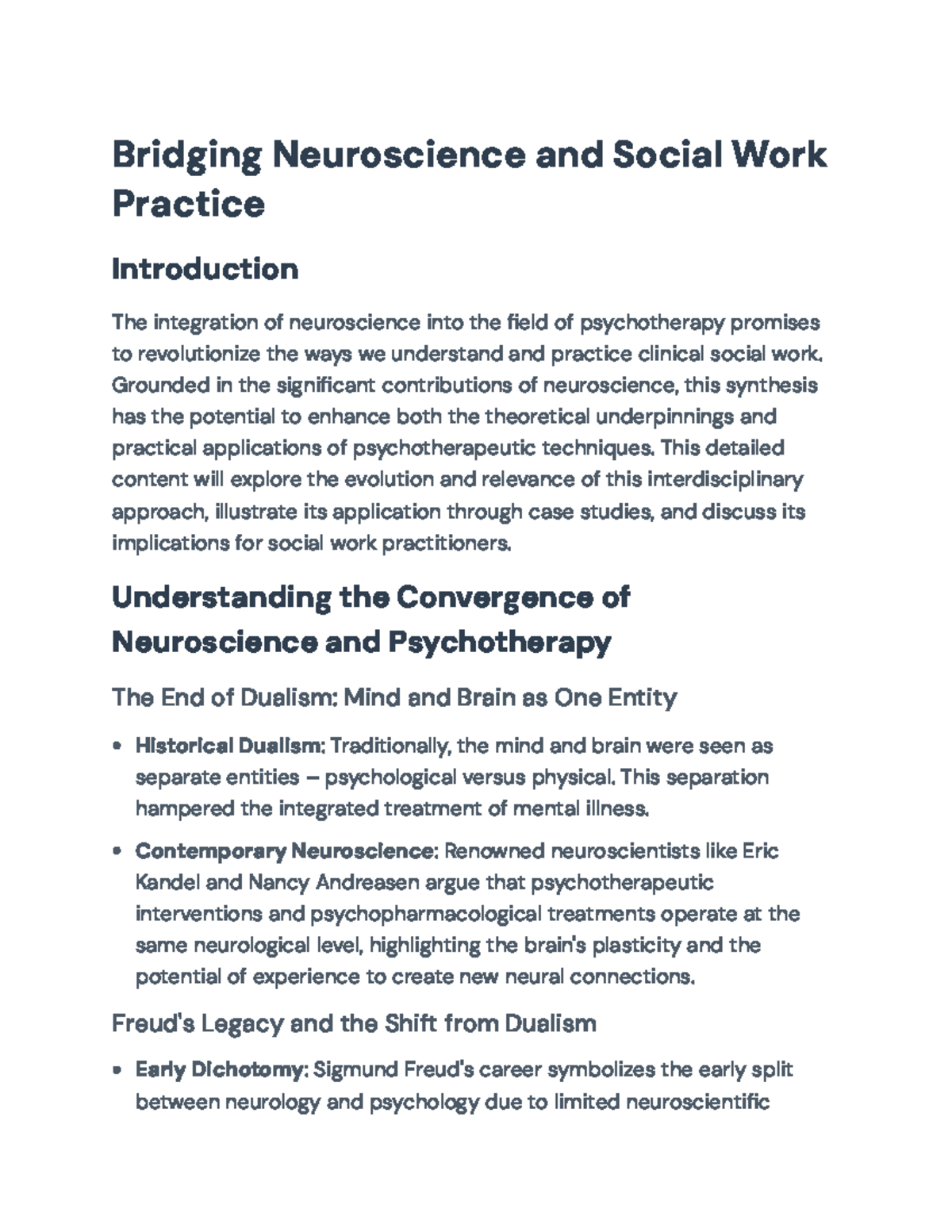 Neuroscience Integration in Social Work: Bridging Theory & Practice ...