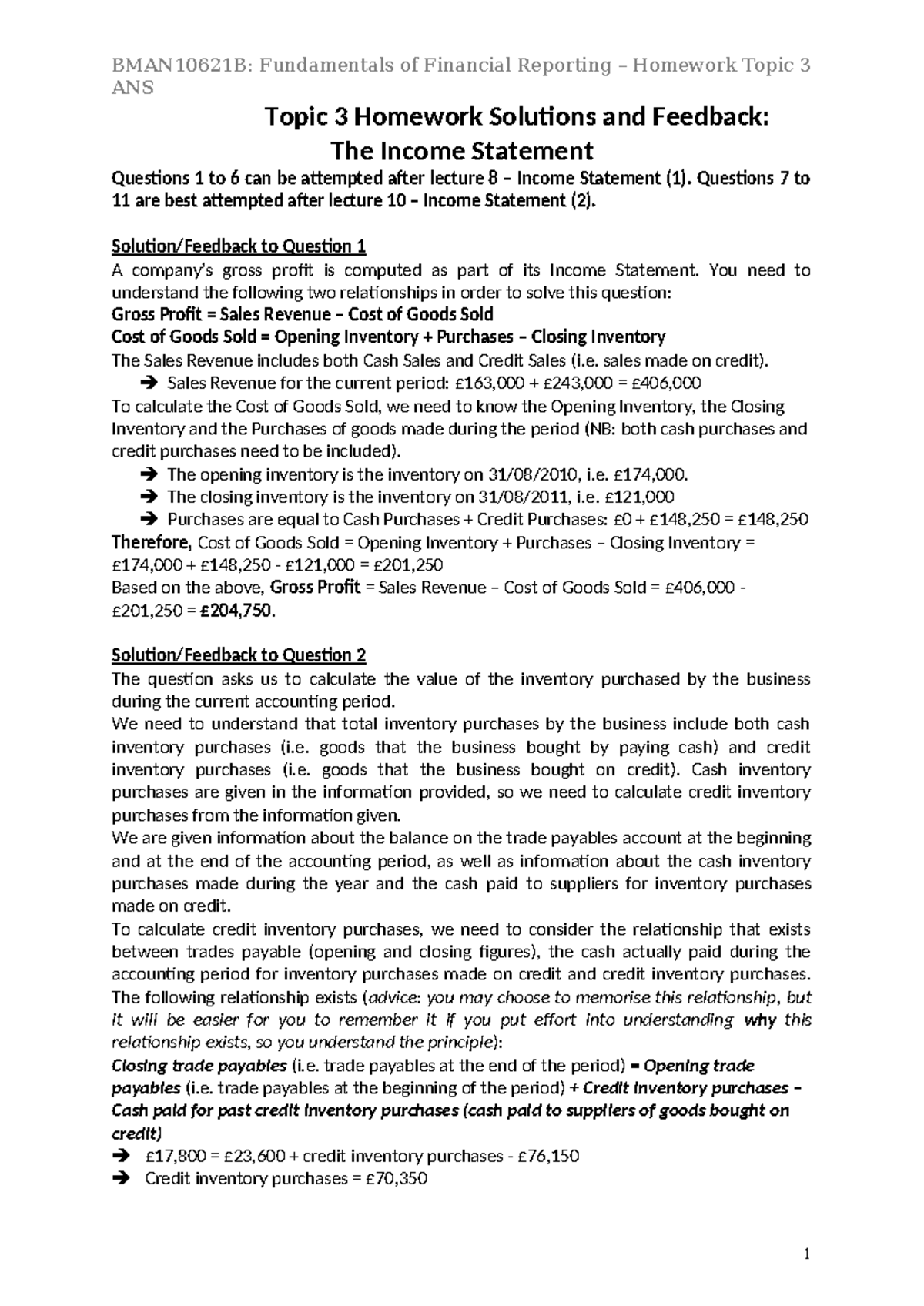 Topic 3 Homework solutions(2) - ANS Topic 3 Homework Solutions and ...