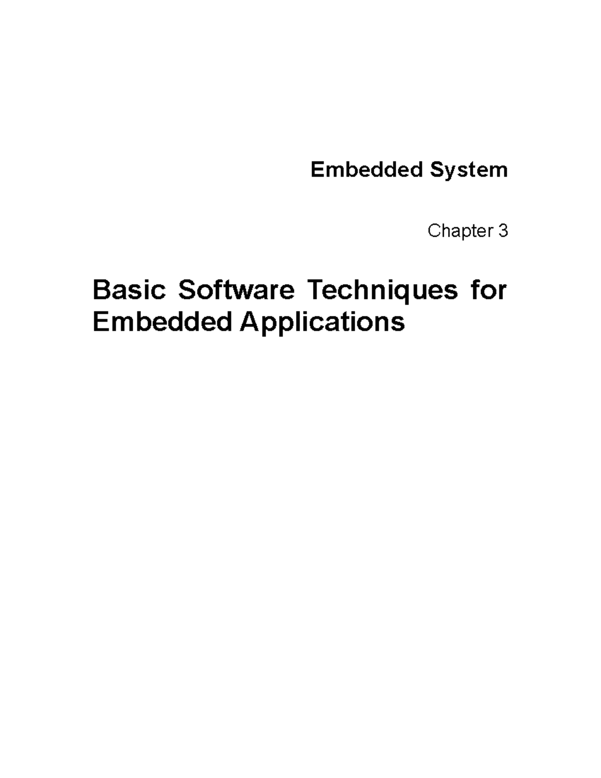 CPE-412 Chapter 3 - Basic Software Techniques for Embedded Systems ...