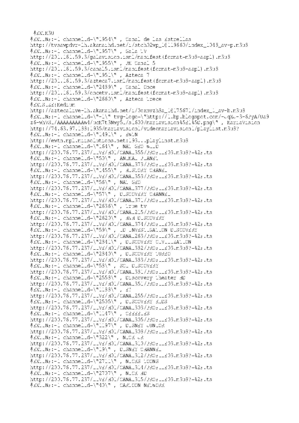 Listas de Canales M3U para Toaz - Documentación y Enlaces - Document Preview