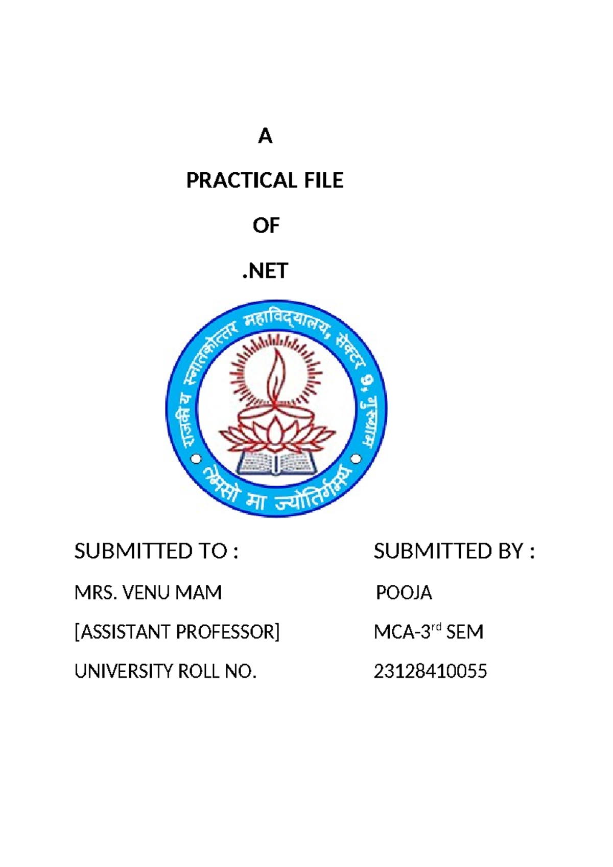 .NET File - dddddsdddefef - A PRACTICAL FILE OF .NET SUBMITTED TO ...