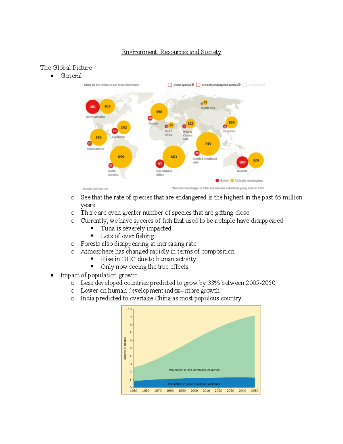 Lecture Notes - ENV 101: Environment, Resources & Society (Lecture 2 ...