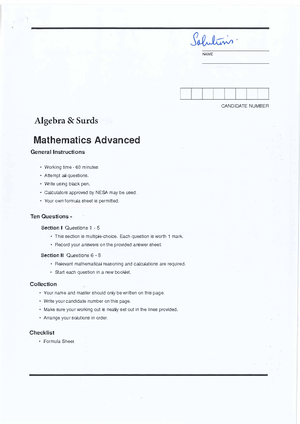 Math Linear Algebra - 12 - New South Wales Higher School Certificate ...
