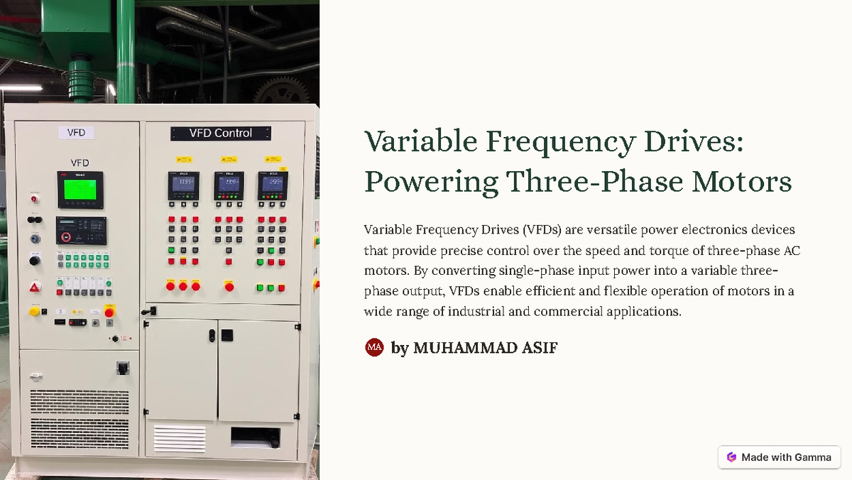 Variable Frequency Drives Powering Three Phase Motors - Variable ...