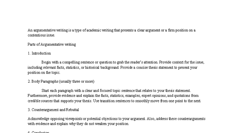 ENG 101: Argumentative Writing Guide and Critique Structure Notes - Studocu