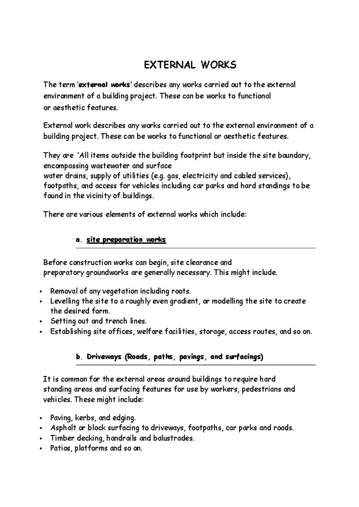 External Works: Paving, Fencing, and Landscaping Overview (Course Code ...