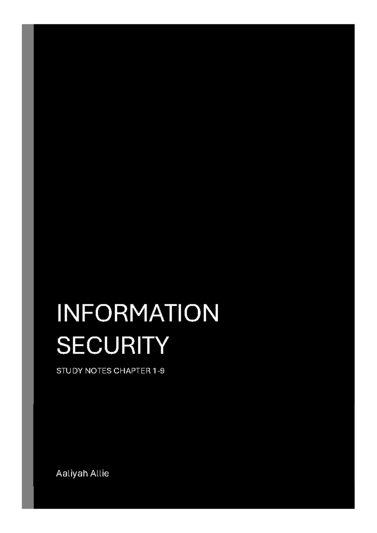 Study Notes for ISEC 101: Chapters 1-9 Overview and Key Concepts - Studocu