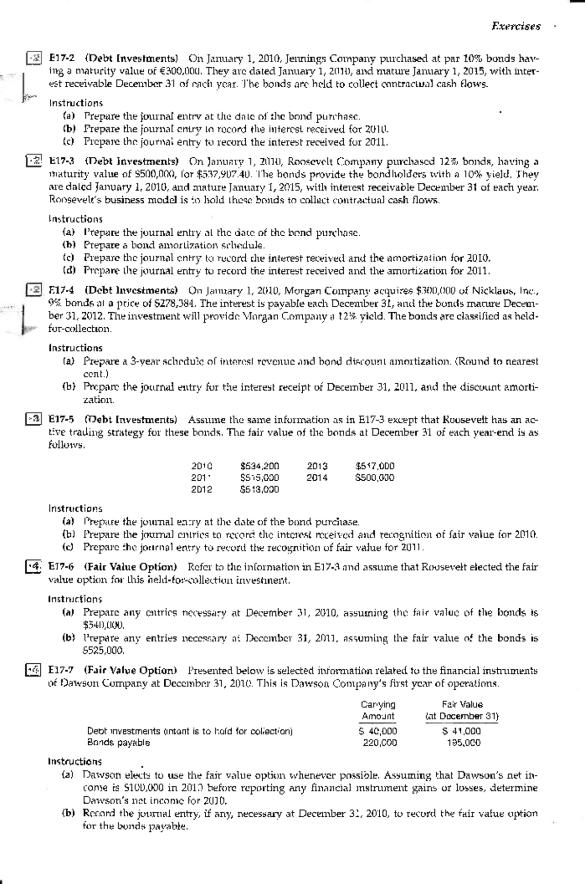 Investment Work Examples - FINANCIAL ACCOUNTING Exercises and Solutions ...