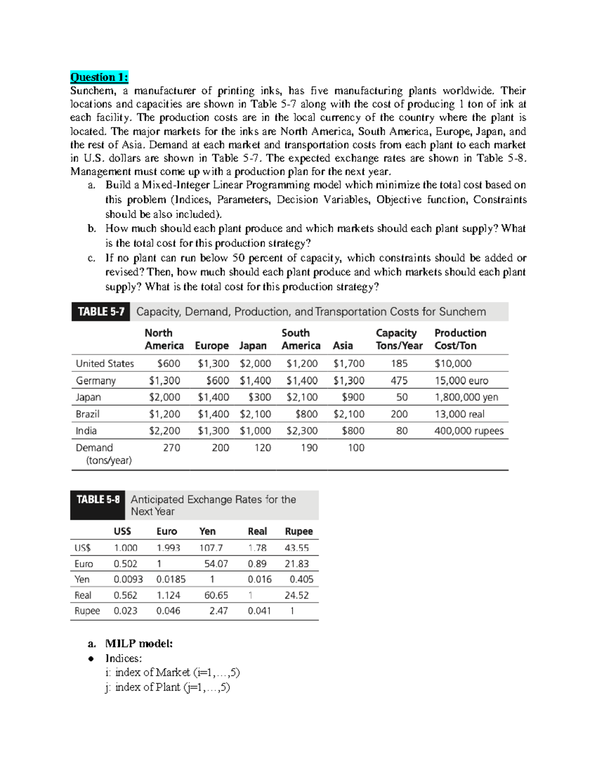 Homework 1a Solution: Linear Programming & Distribution Center Analysis ...