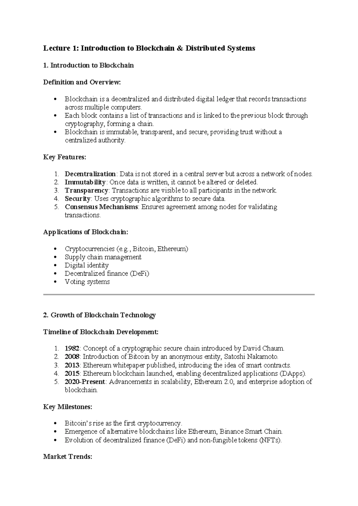 Syllabus Plan - Lecture Notes - To cover the Web3 Technologies syllabus ...
