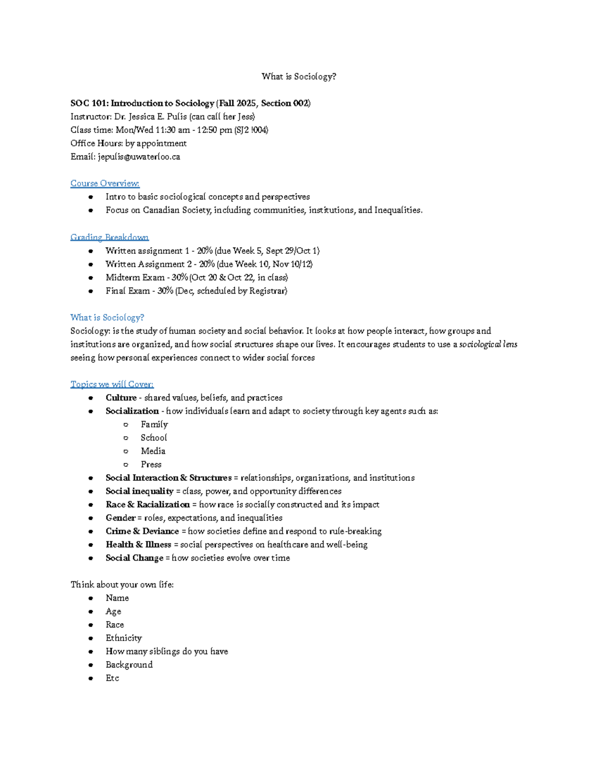 Sociology 101: Comprehensive Notes on Human Society and Behavior - Studocu