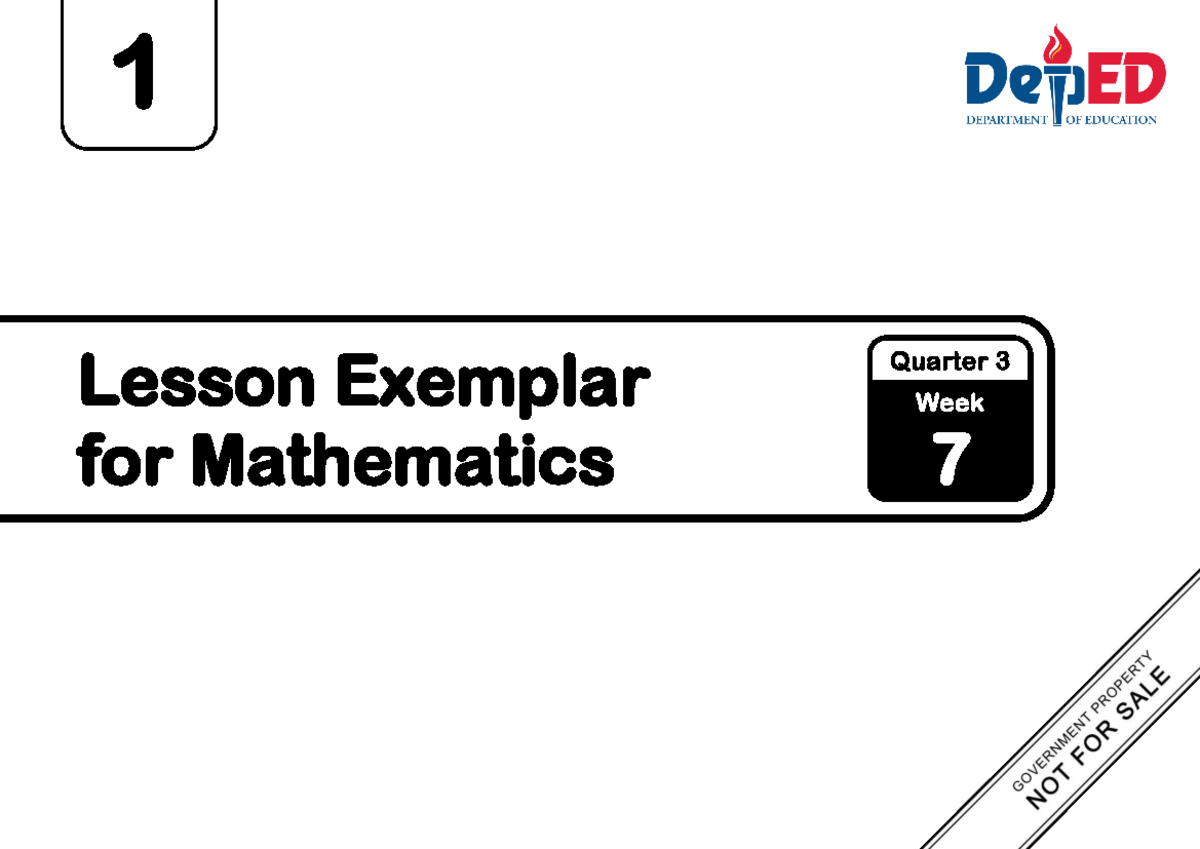 LE Mathematics 1 Q3 W7 - Lesson Exemplar on Patterns - Studocu