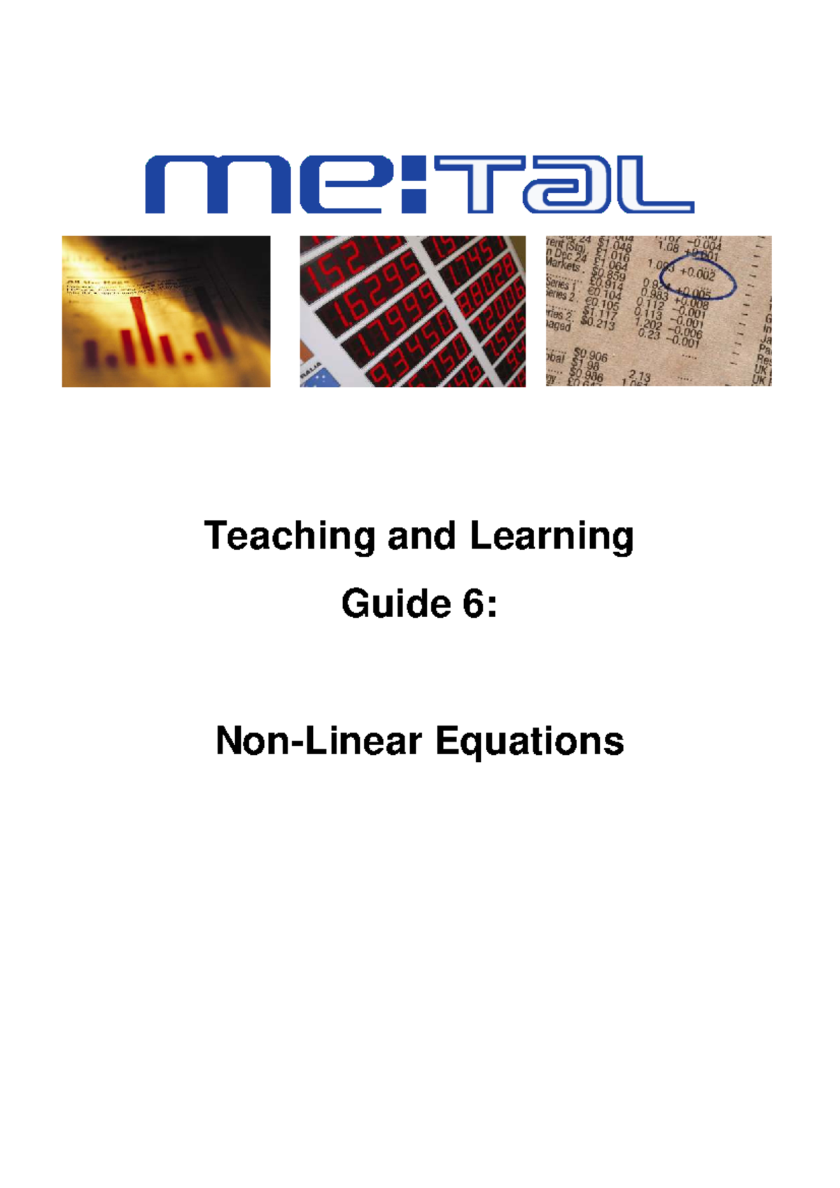 Teaching and Learning Guide 6: Quadratic and Cubic Functions Overview ...