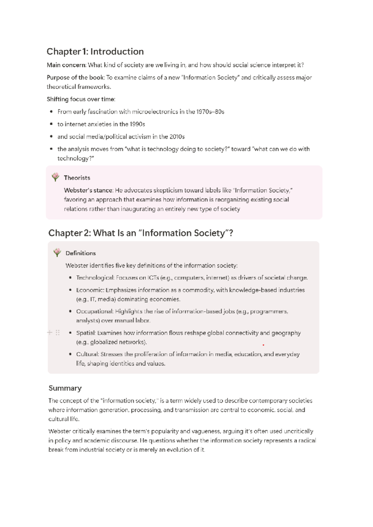 Socio Informatics 244 A1: Chapter Insights on Information Society - Studocu