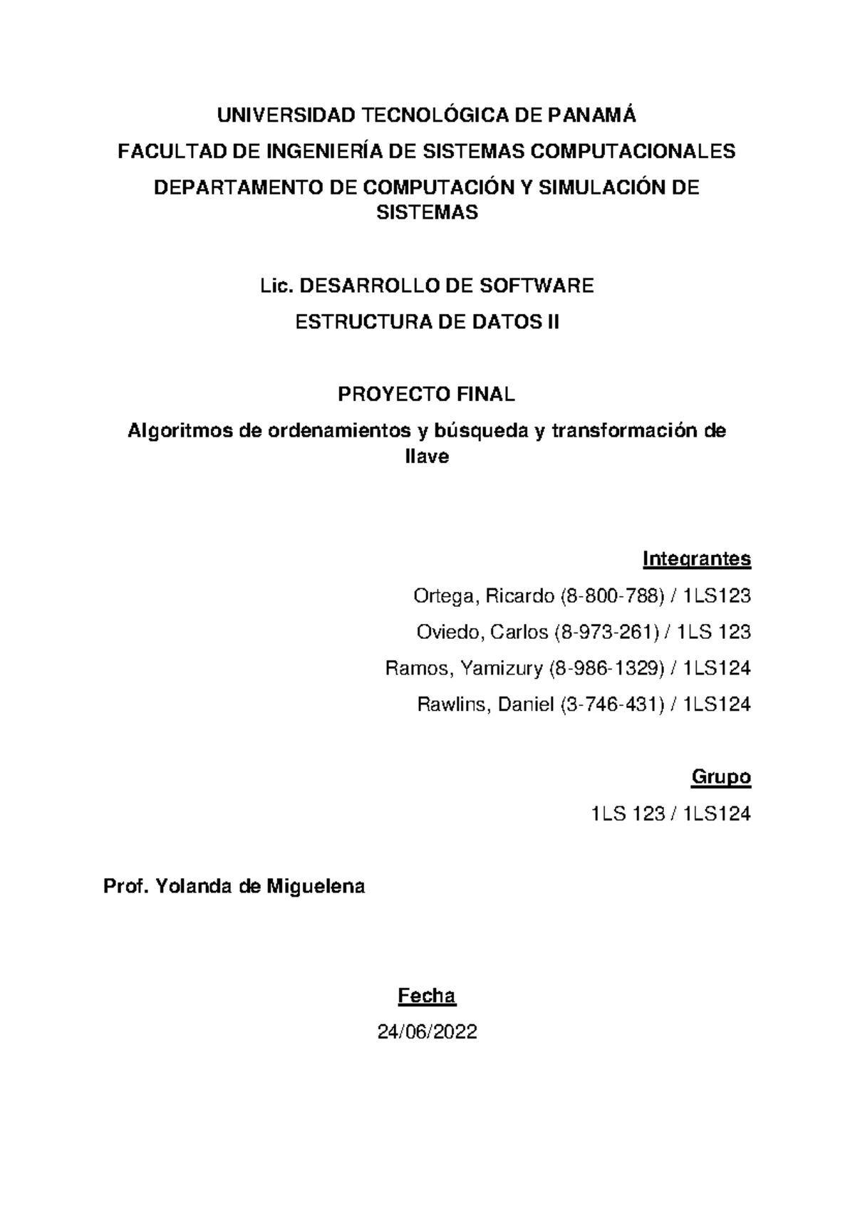 Proyecto Final de Estructura de Datos II: Algoritmos y Transformaciones ...