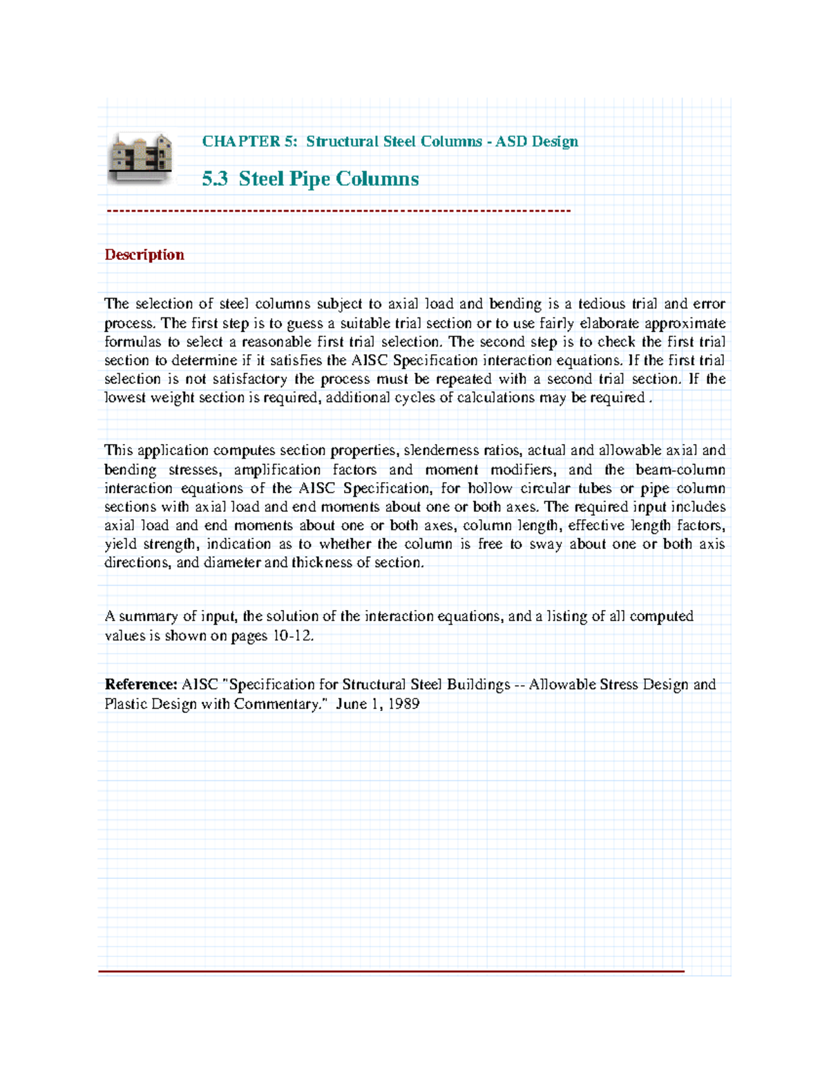 CHAPTER 5: ASD Design of Structural Steel Pipe Columns - Studocu