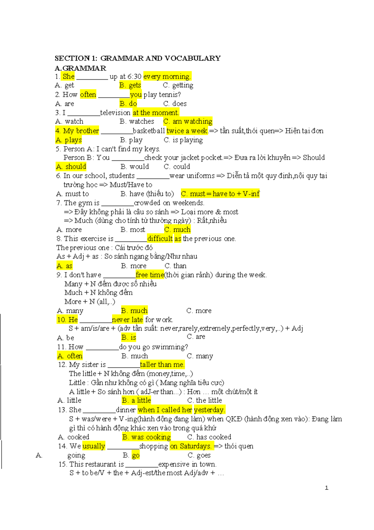 B1 Exam Preparation: Sample Test for HNMU Students - Studocu
