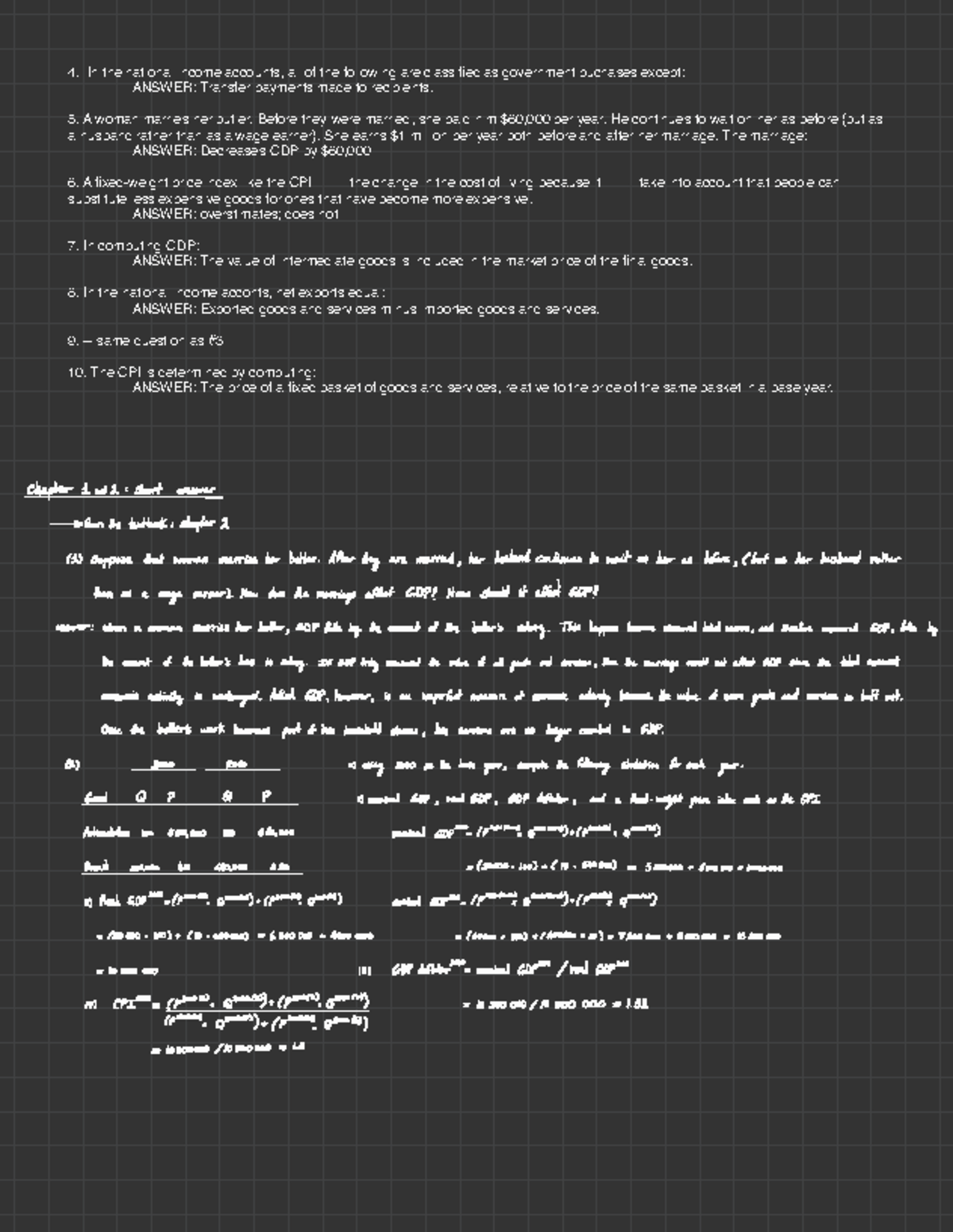 2H03 Sample Questions on National Income Accounts and GDP Analysis ...