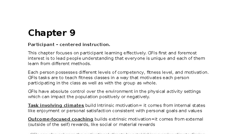 Chapter 9: Participant-Centered Instruction Strategies for Effective ...