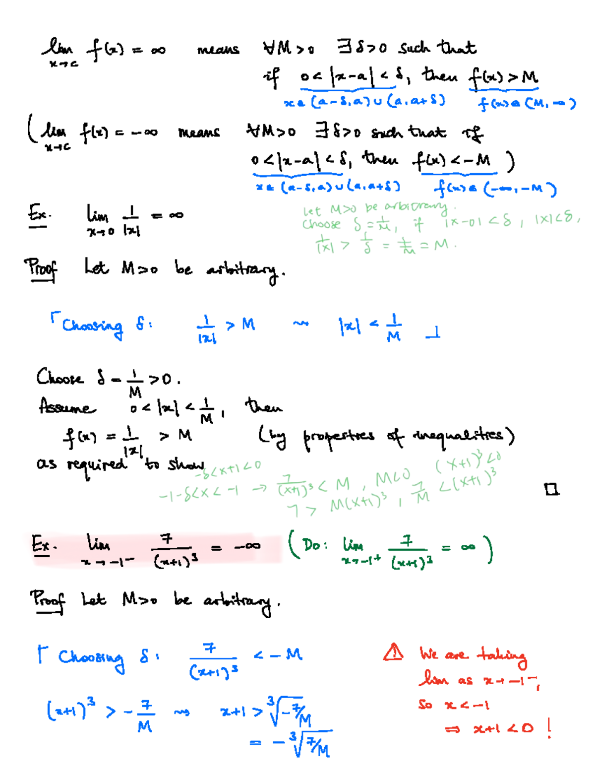 Limits Proof Notes for M Tech 870 - Studocu