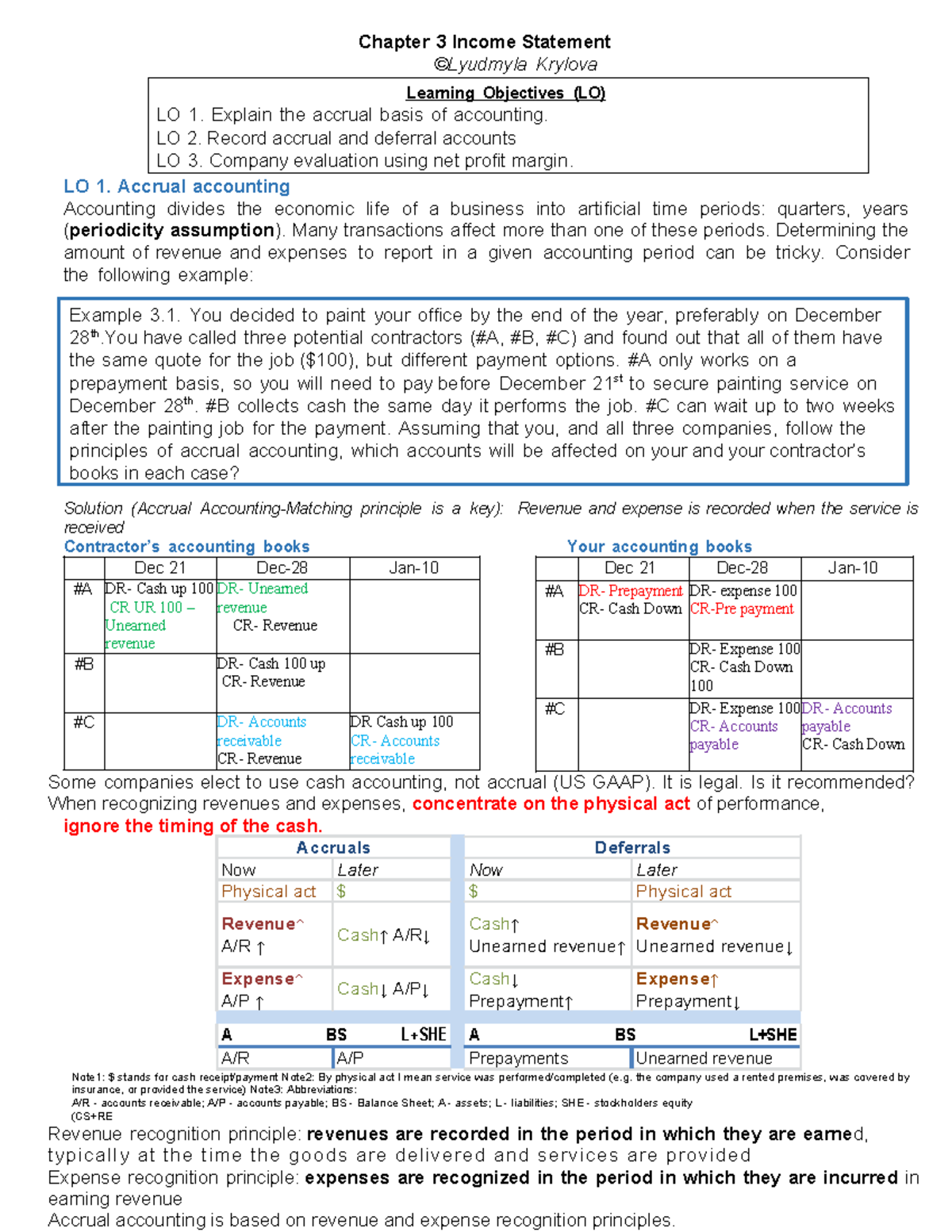 Chapter 3: Income Statement & Accrual Accounting - Green Acres ...