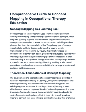 Concept Mapping in Occupational Therapy Education: Enhancing Learning ...