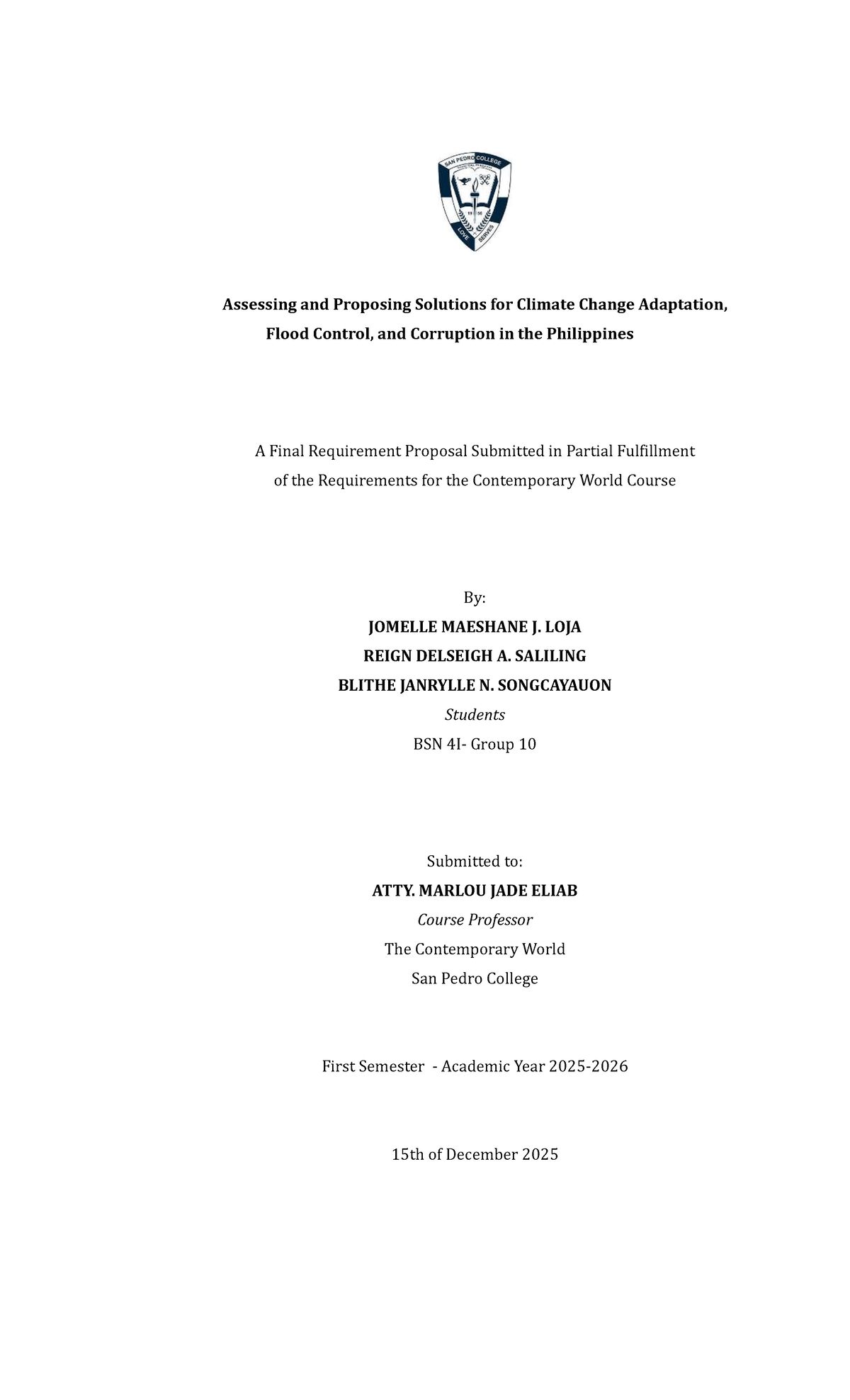 Climate Change Adaptation & Flood Control in the Philippines: A Final ...