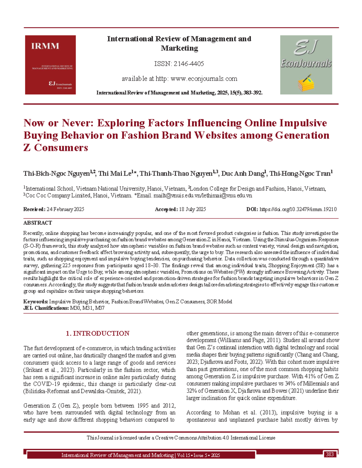 37 IRMM 19210: Factors Influencing Online Impulsive Buying in Gen Z ...
