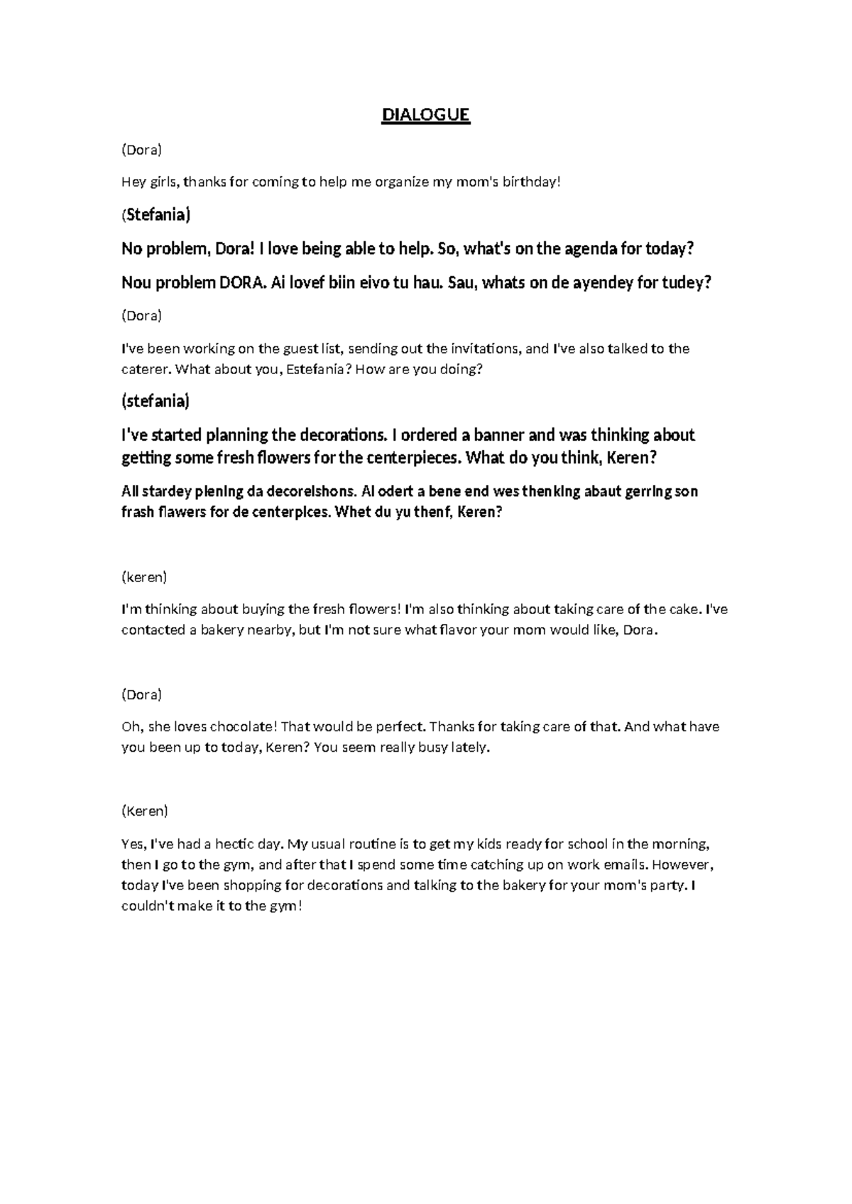 **Dialogue on Planning a Birthday Party - Fun Discussion among Friends ...
