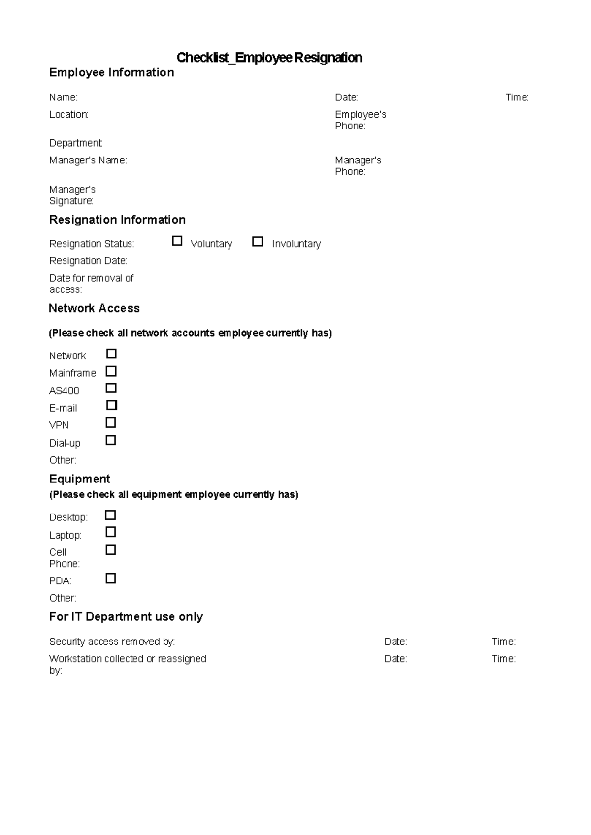 ITS100-04.Checklist Nhan vien IT nghi viec - Checklist_Employee ...