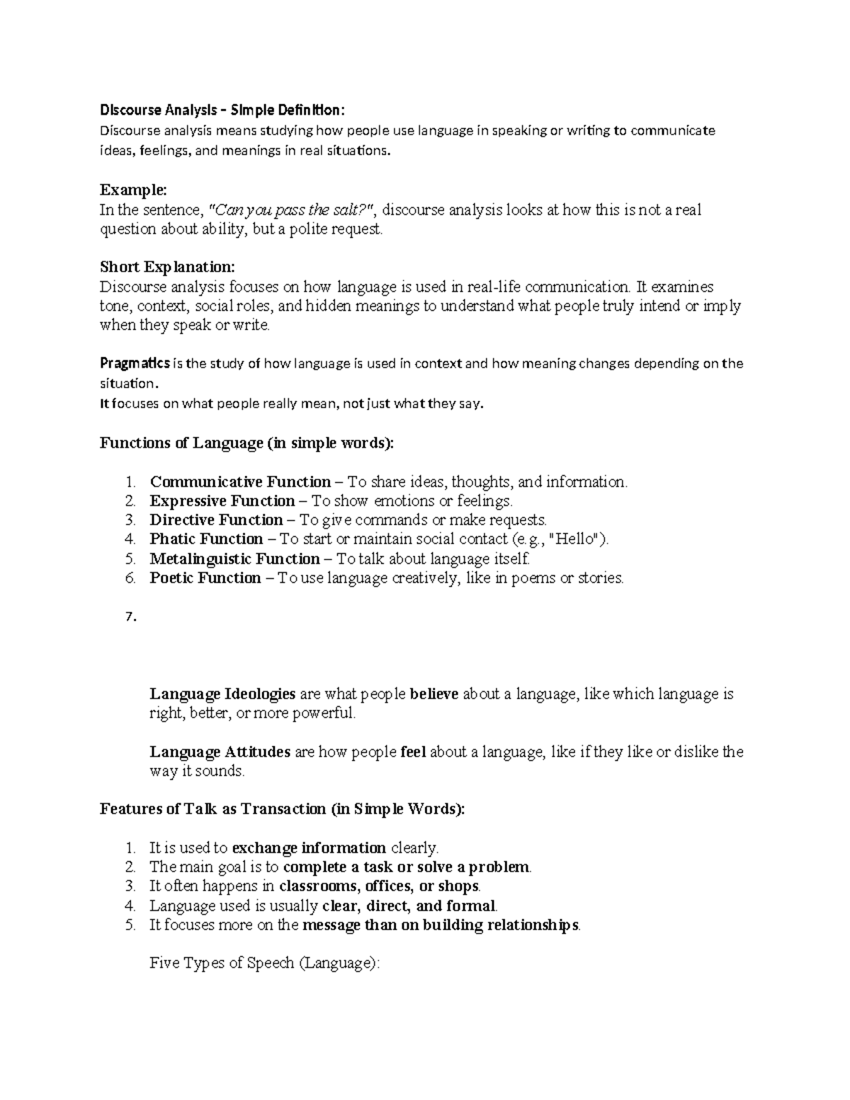 Discourse Analysis Overview: Key Concepts and Functions (ENG 523) - Studocu