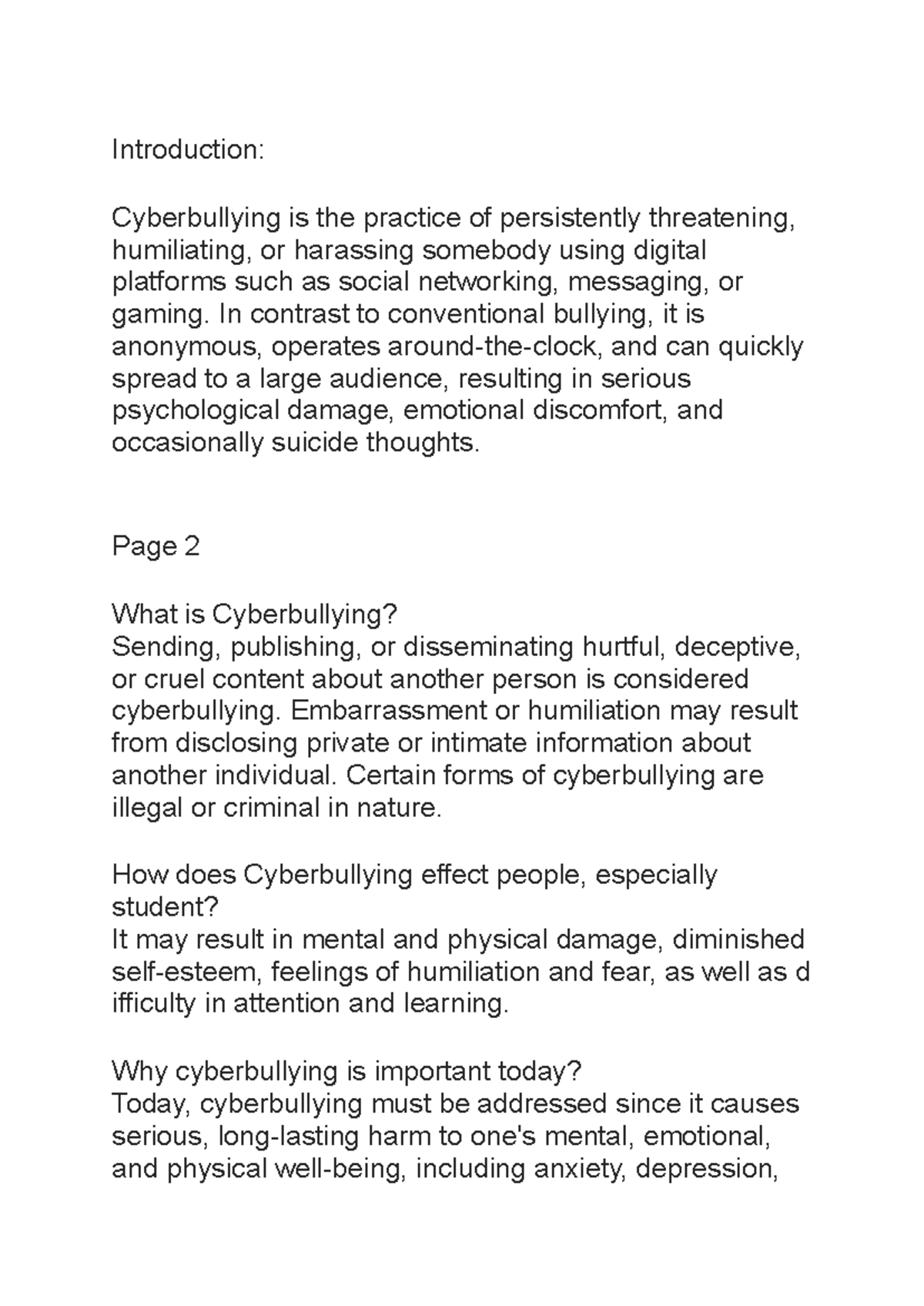 Cyberbullying: Understanding Its Impact and ICT's Role (260129) - Studocu