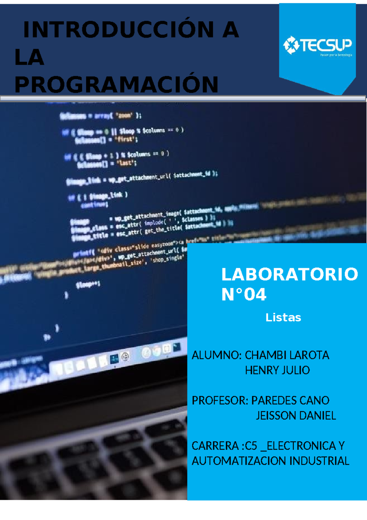 Práctica 04: Laboratorio de Listas en Python - Introducción a la ...
