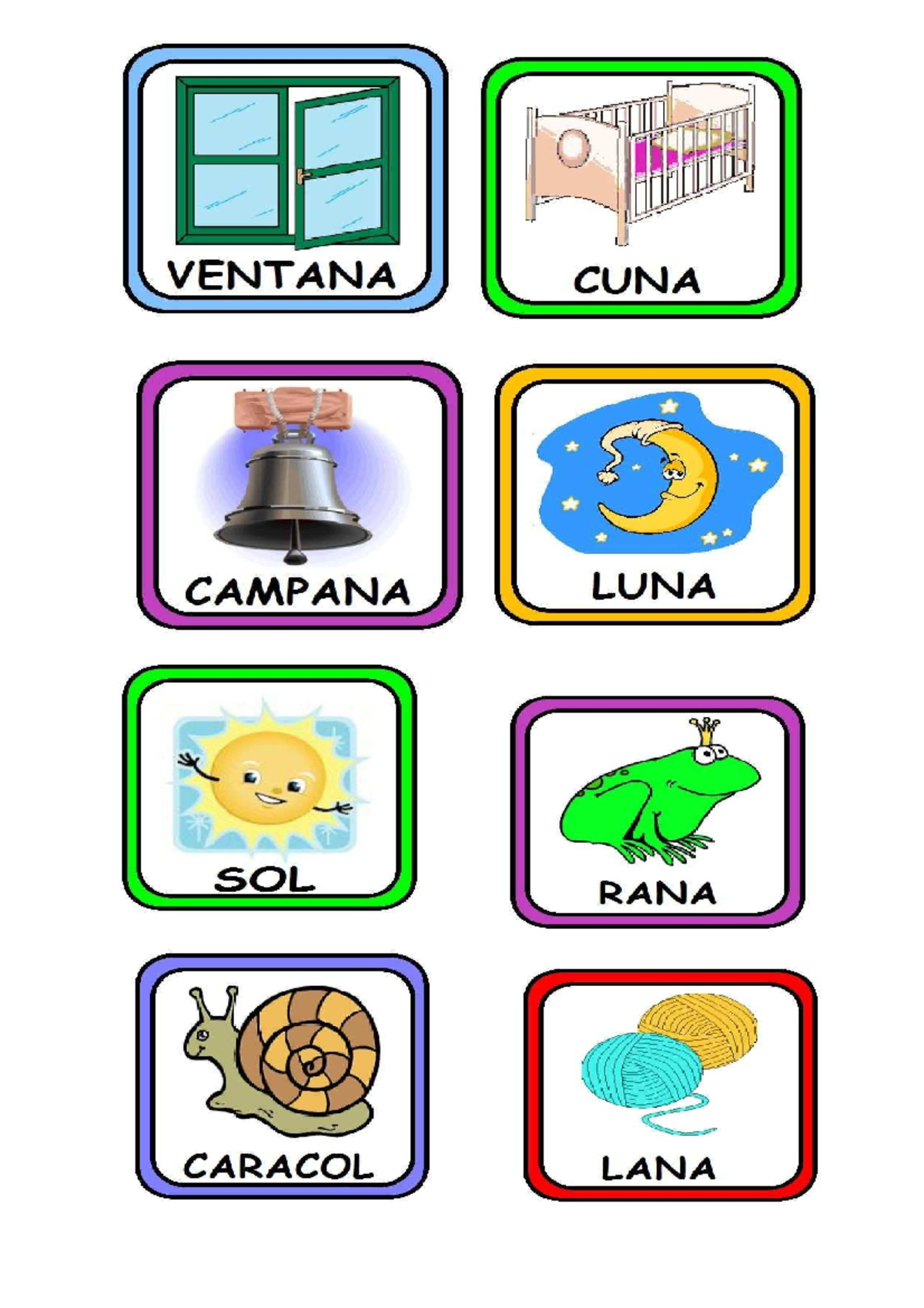Memorama de rimas - Lenguajes de la comunicación - VENTANA CUNA CAMPANA ...