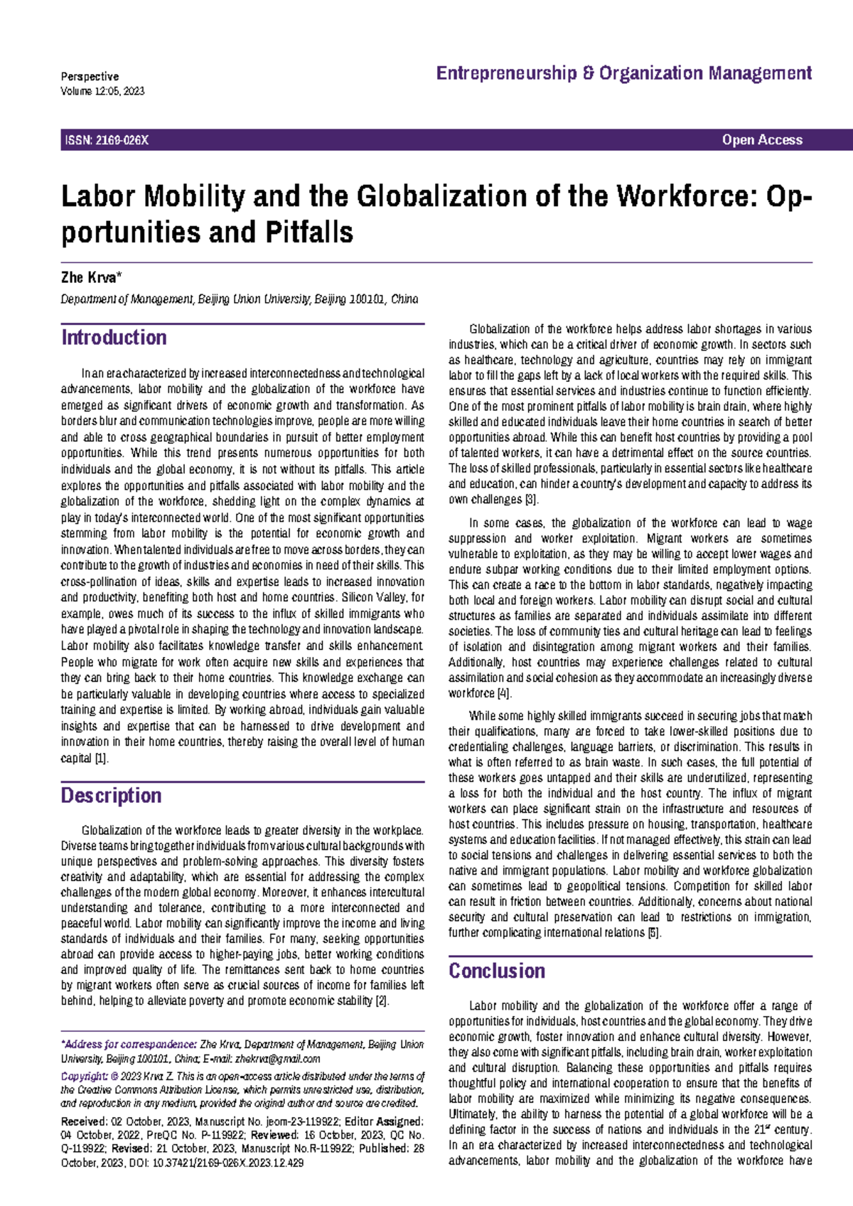 Labor Mobility & Globalization of Workforce: Opportunities & Pitfalls ...