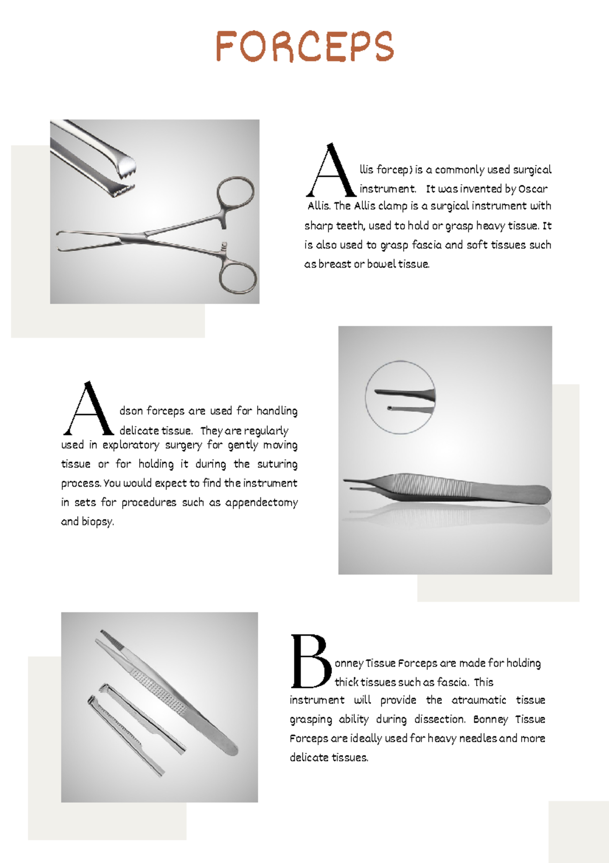 Surgical Instruments Overview: Forceps, Clamps, and Scissors - Studocu