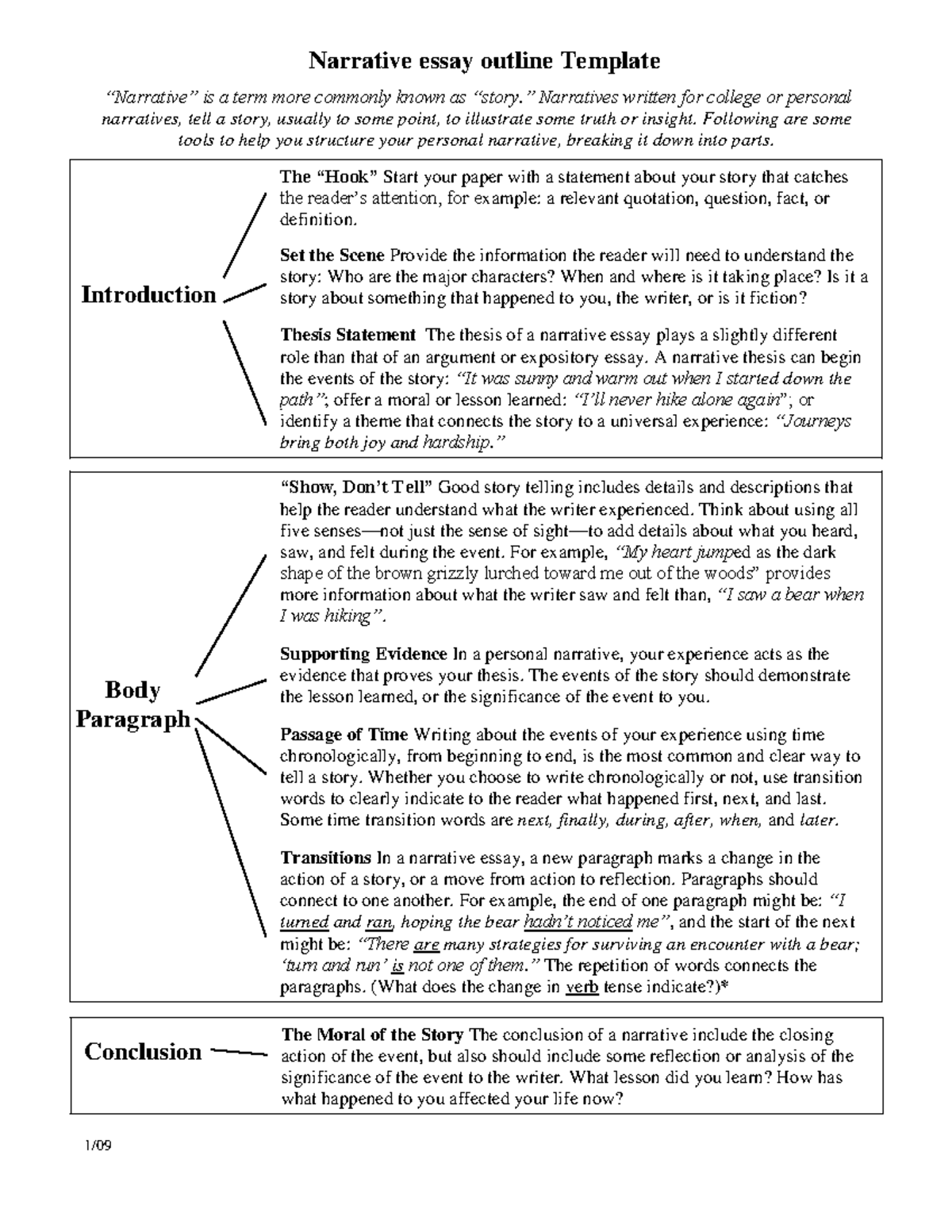 Narrative essay outline template - The “Hook” Start your paper with a ...