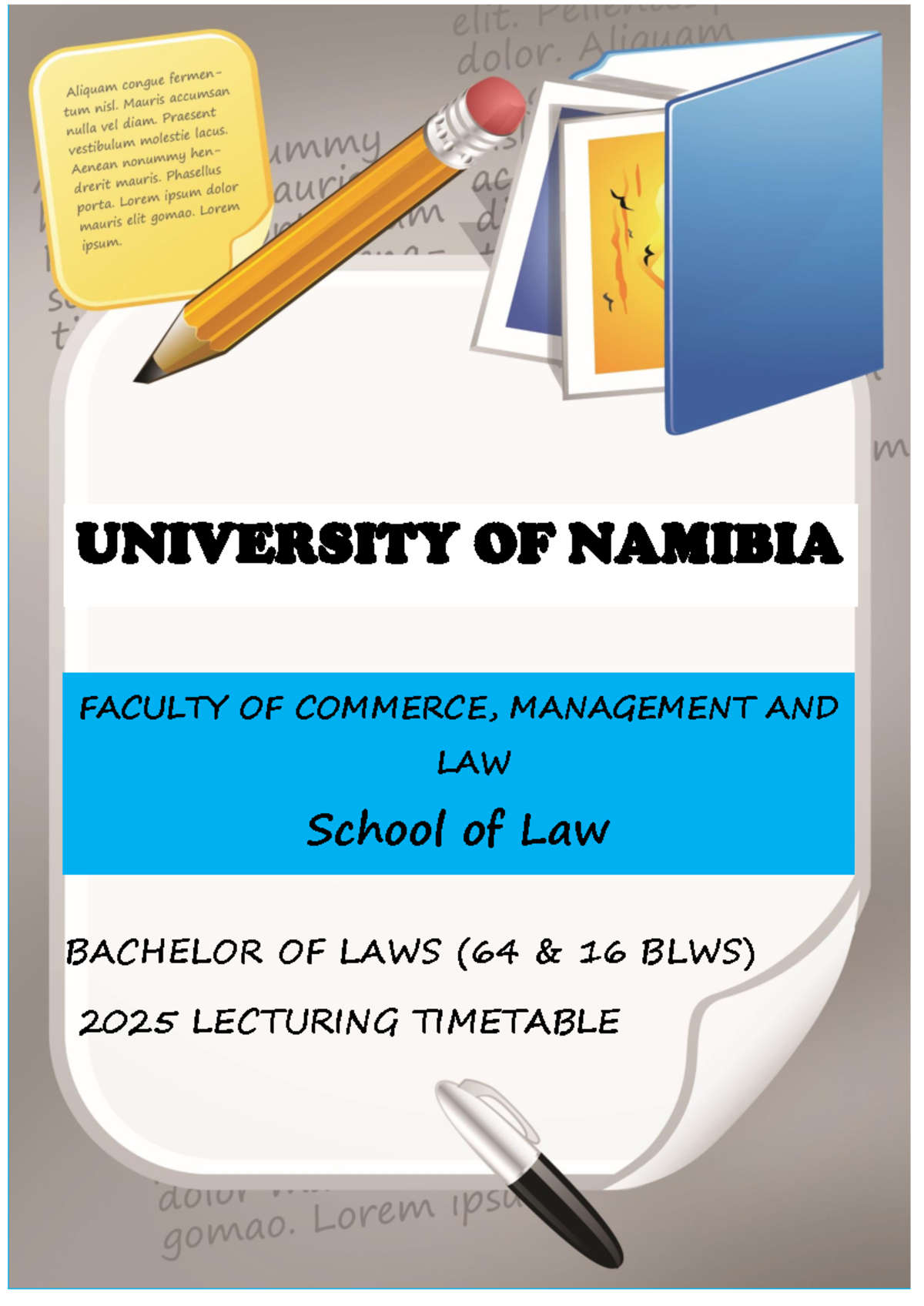 2025 School of Law LLB Lecturing Timetable (64 & 16 BLWS) - Studocu