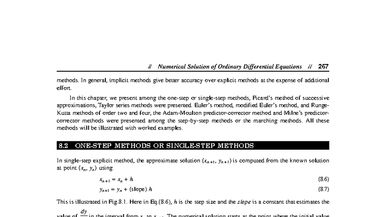 Numerical Methods for ODEs: RK Method Overview 267 - Studocu