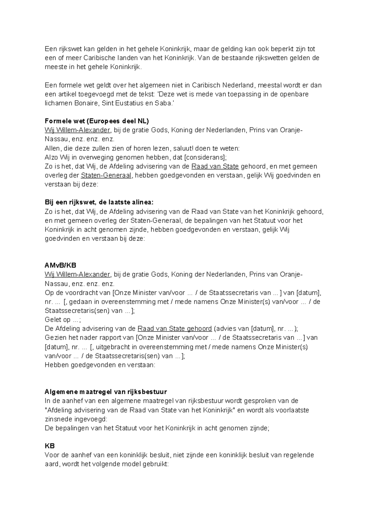 Wetten en Koninklijk Besluit: Een Analyse van de Rijkswet - Studeersnel