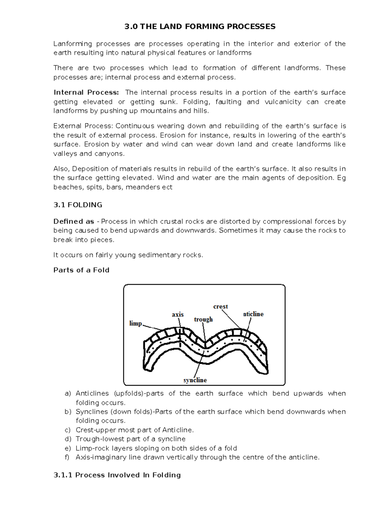Topic 3 - Landforms and Landforming Processes: Internal & External ...