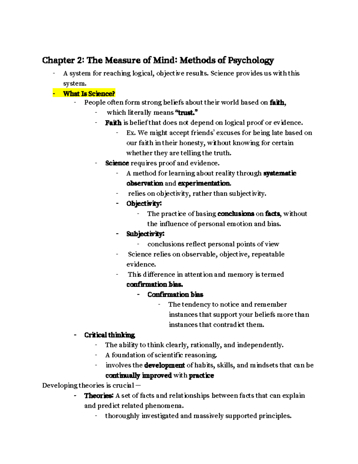 Chapter 2 - Textbook Notes - Chapter 2: The Measure of Mind: Methods of ...