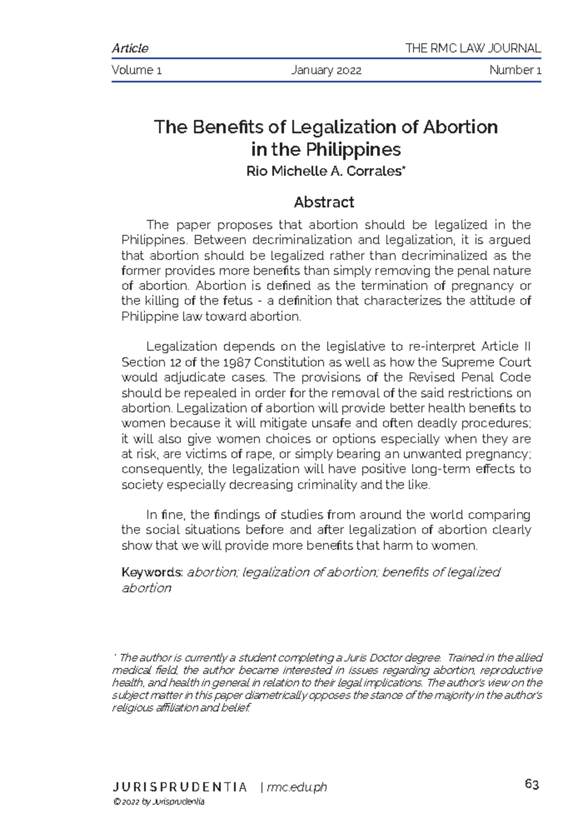 Abortion Legalization in the Philippines: Benefits and Implications ...