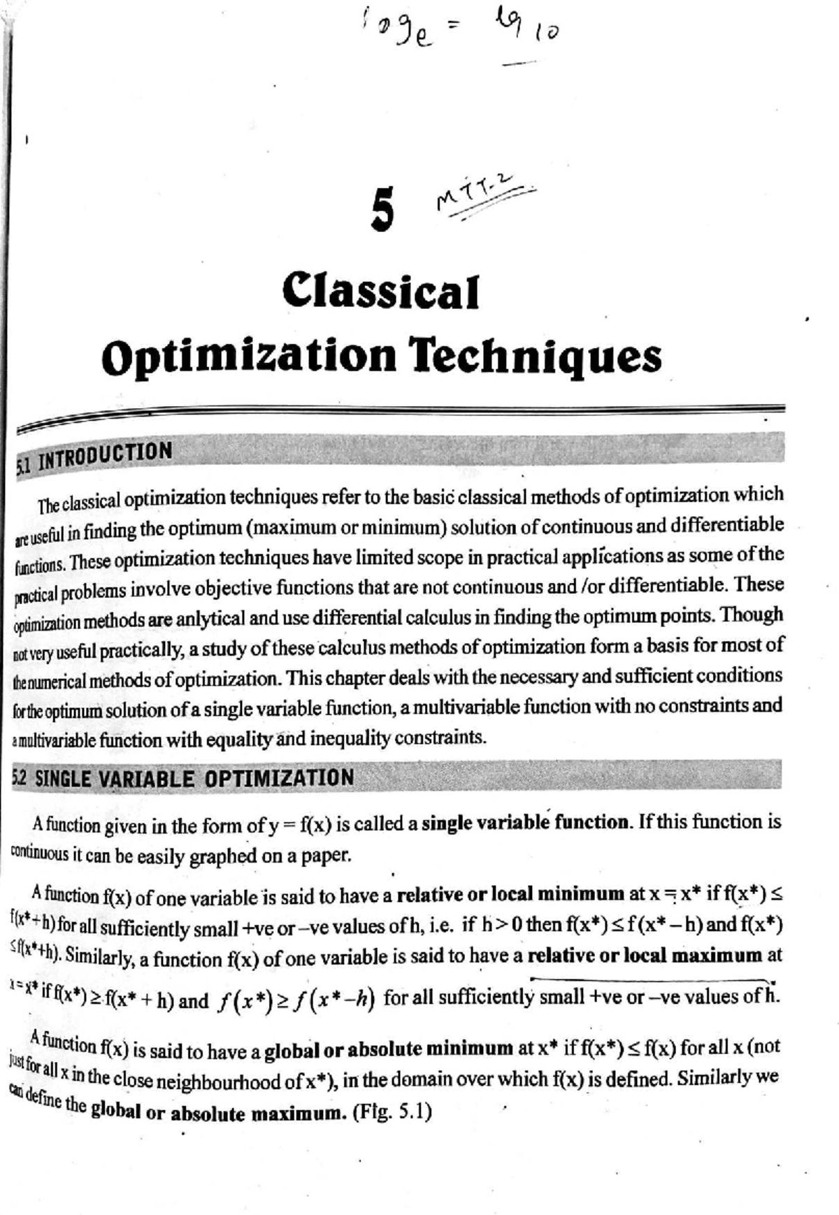 Unit-4(chapter-5) classical optimisation - la 10 5 MTT Classical ...