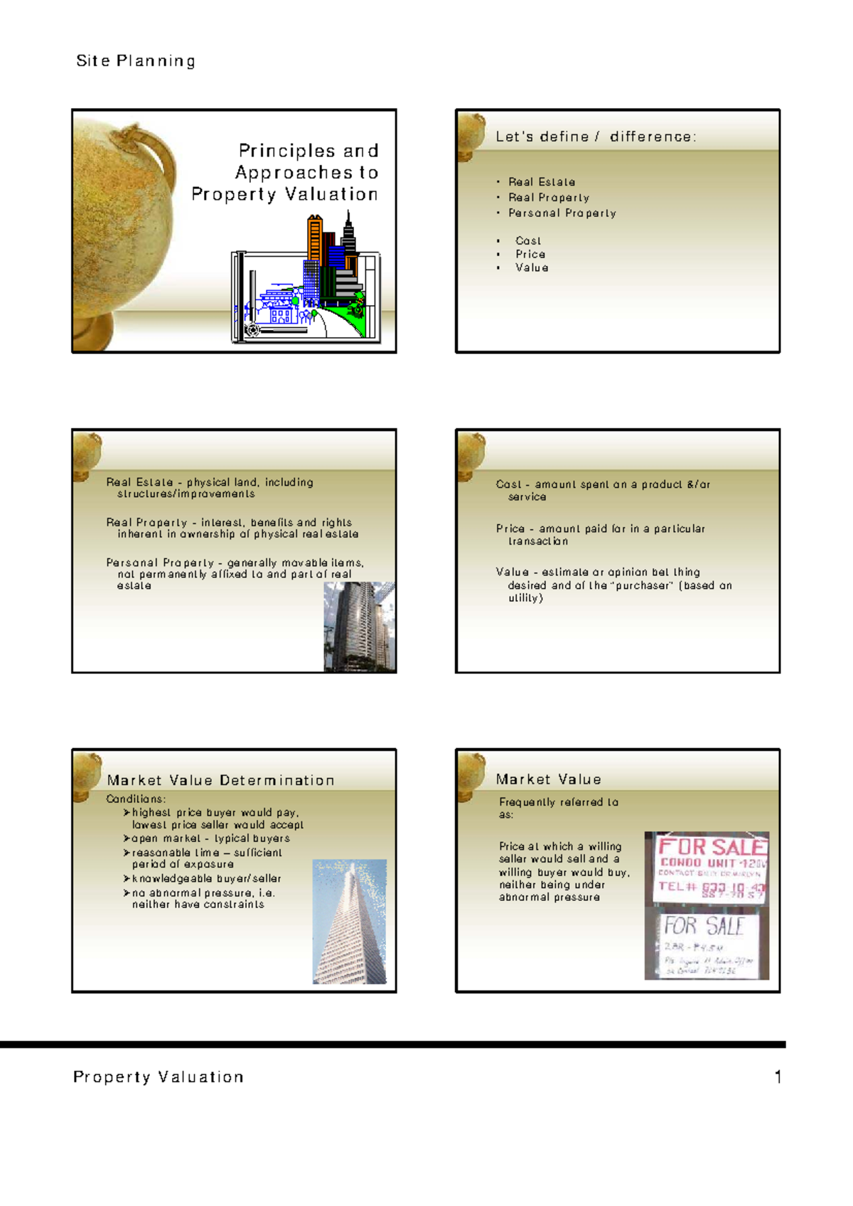 Site Planning and Property Valuation Principles (ARCH 65) - Studocu